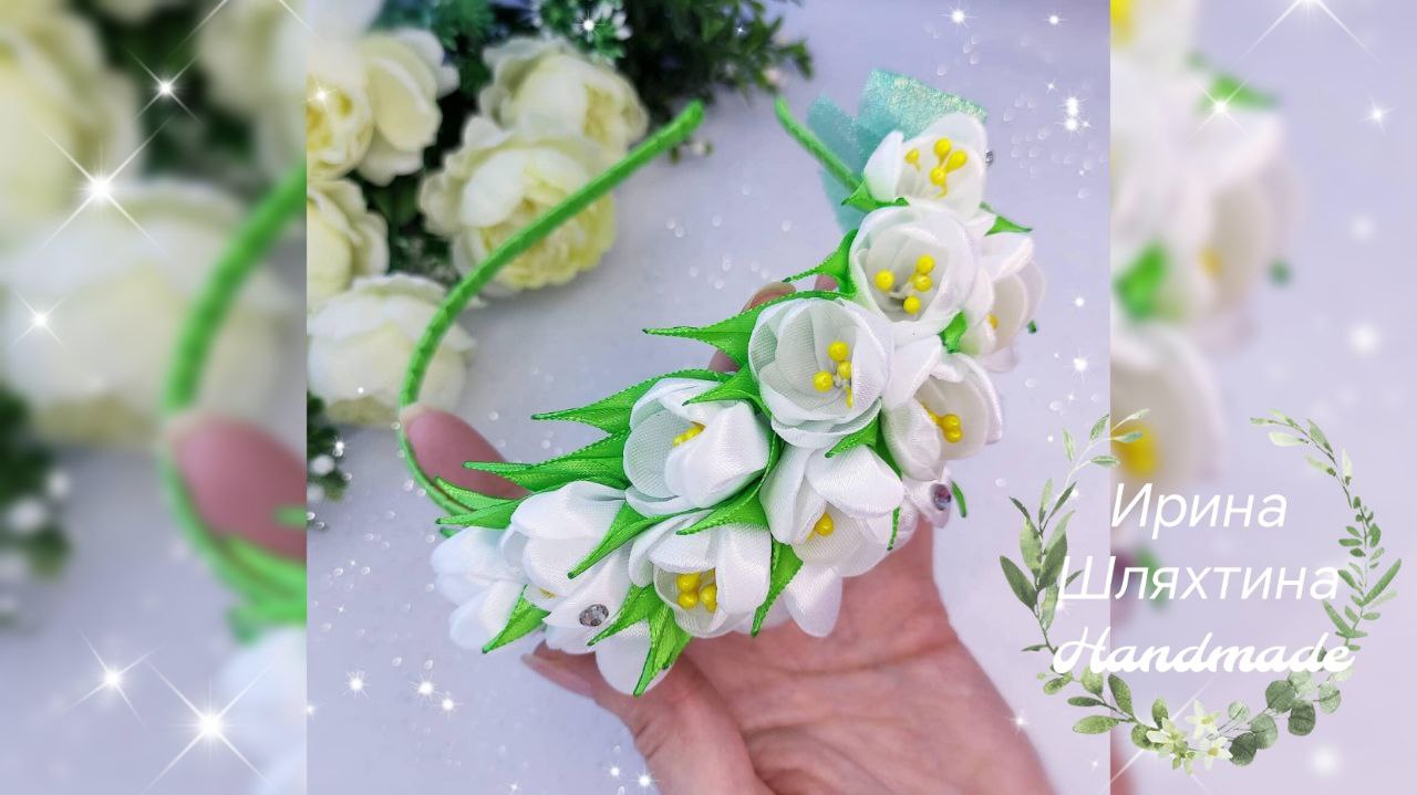 Ободок с подснежниками